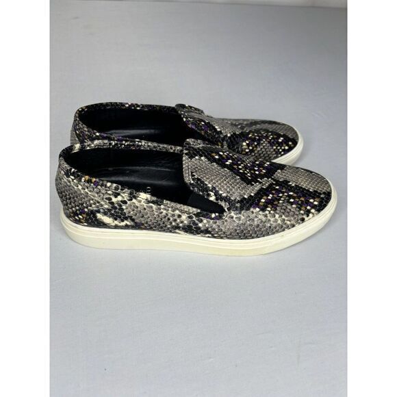 Vince Camuto Becket Snake Print Leather Metallic Slip On Sneakers. ‎ Size 8 - Picture 1 of 6